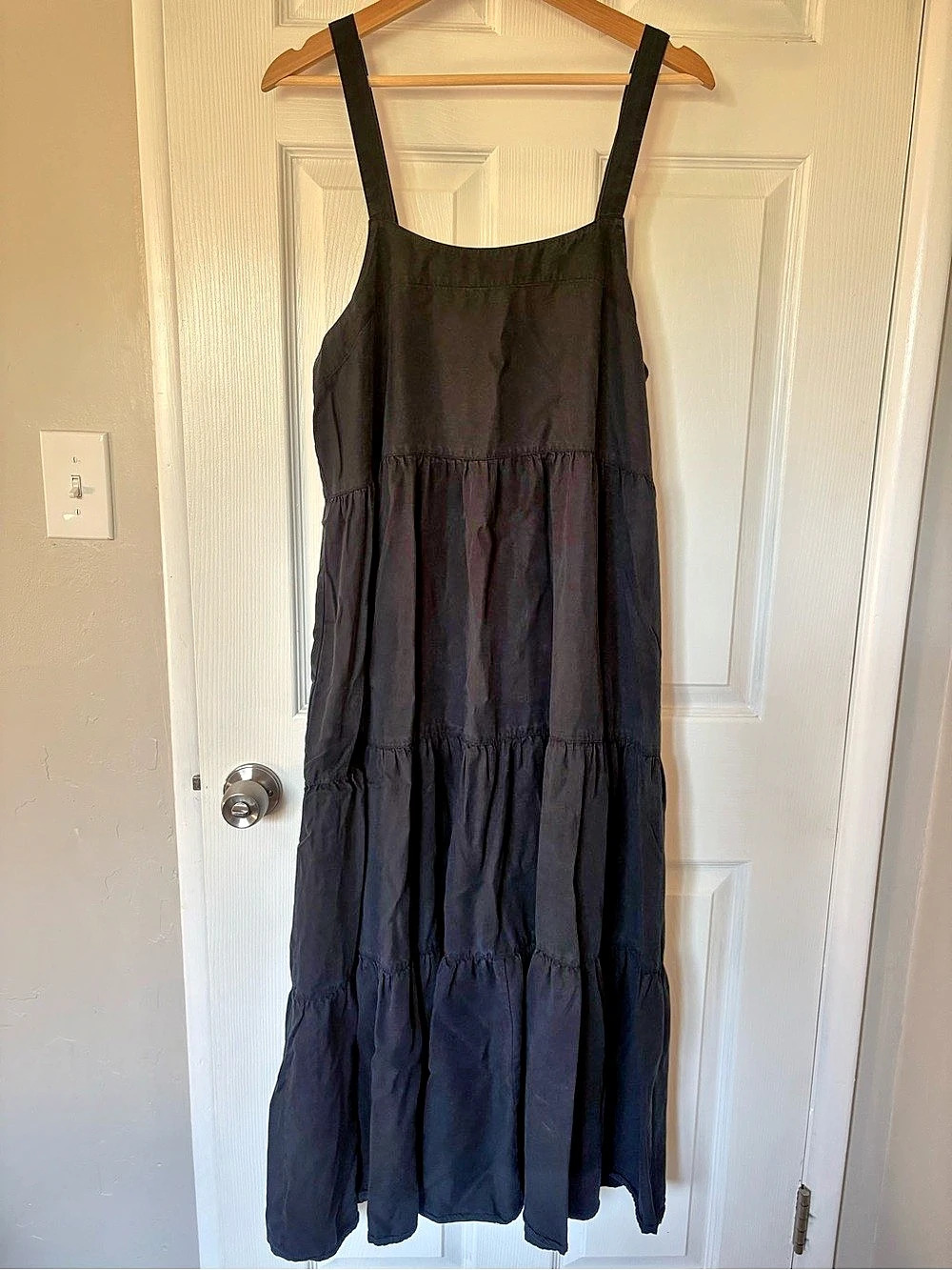 The Drop Britt Tiered Maxi Tent Dress Black XL